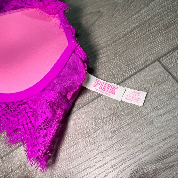 Victoria's Secret PINK high neck lace pushup underwire bralette S AA-C - Picture 5 of 5